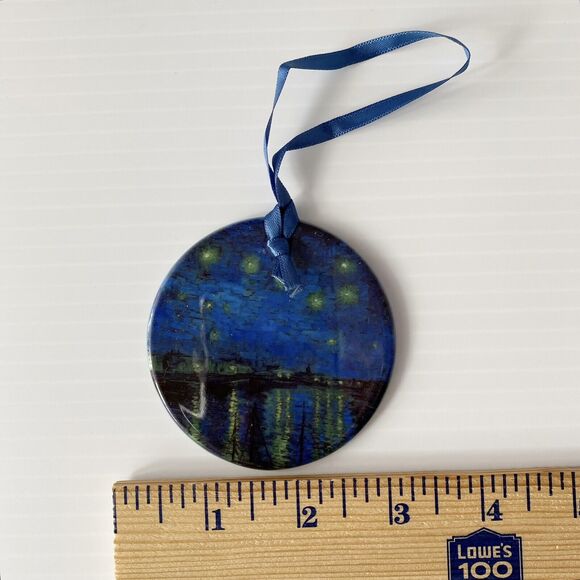 Van Gogh Over the Rhone Keepsake Ornament RainCaper Double Sided 3" PorcelainNEW - Picture 6 of 6